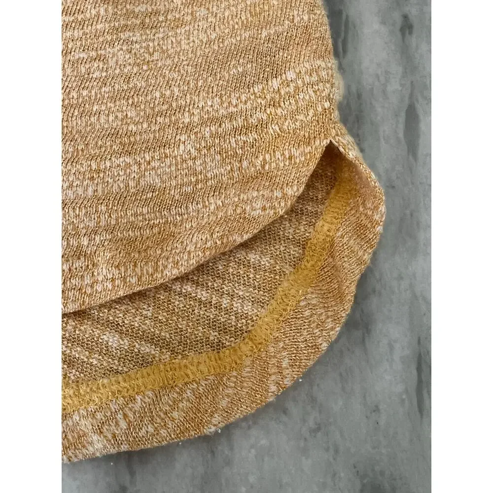 Jones New York Gold Marled Knit Top Draped Neck Size Medium